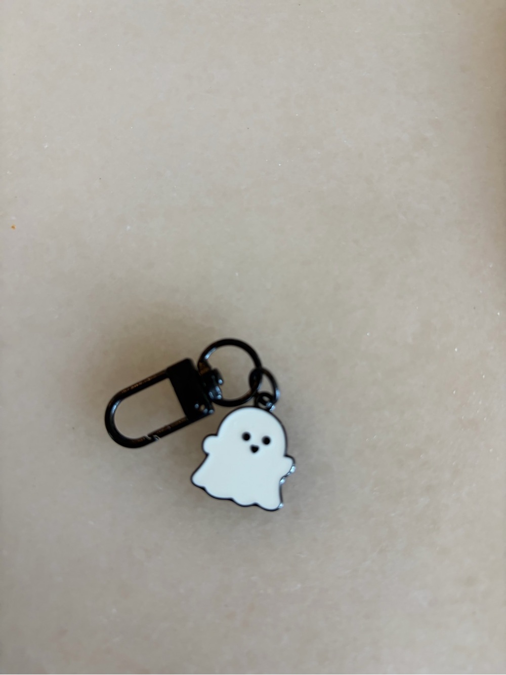 Cute White Ghost Charm Keychain for Kids